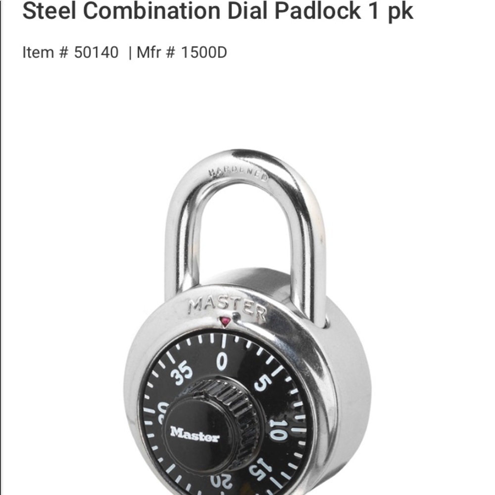 The Master Lock No. 1500D Standard Dial